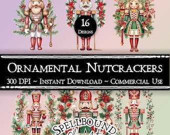 Christmas Nutcrackers Digital Clipart, Commercial Use, Instant Download, Nutcracker Clip Art, PNG, Christmas Clip Art, Holiday Clipart