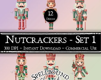Christmas Nutcrackers Digital Clipart, Commercial Use, Instant Download, Nutcracker Clip Art, PNG, Christmas Clip Art, Holiday Clipart