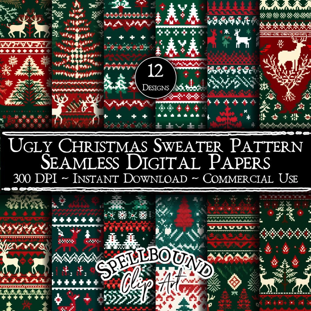 Patterned christmas sweaters discount