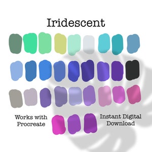 Procreate Color Palette, Iridescent, Color Swatches, Holographic, iPad Procreate Tools Commercial Use