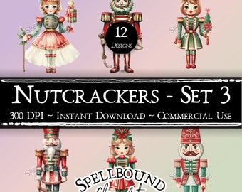 Clipart digital de cascanueces de Navidad, uso comercial, descarga instantánea, clip art de ballet, PNG, clip art de Navidad, imágenes prediseñadas navideñas