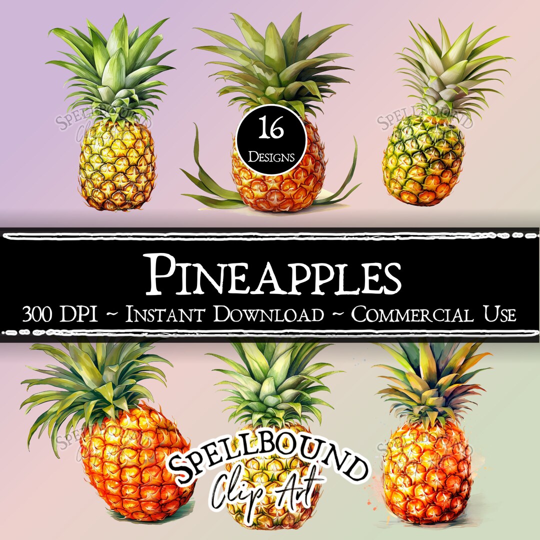 Pineapples Digital Clipart, Commercial Use, Instant Download, Summer ...
