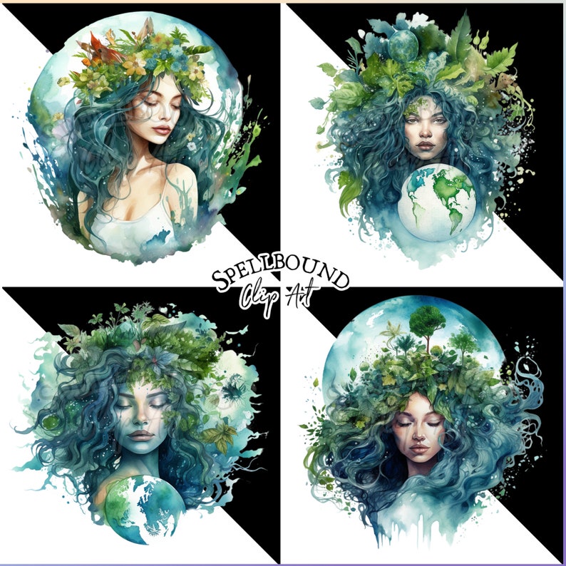 Mother Earth Goddess Digital Clipart, Commercial Use, Instant Download ...