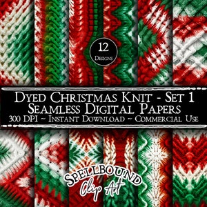 Christmas Sweater Pattern Seamless Digital Papers, Commercial Use, Instant Download, Ugly Christmas Sweater, Realistic Knit