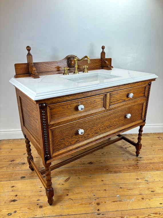 Vintage bathroom sink unit discount