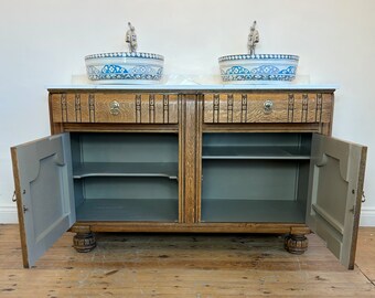 Bathroom Vanity Unit, Antique Oak Washstand, Traditional Luxury Bathroom Cabinet, Made to Order