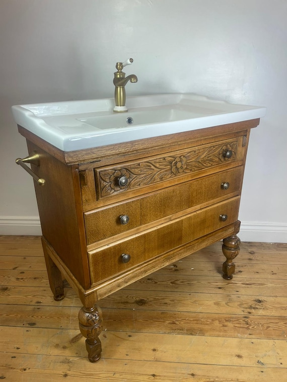Bathroom Vanity Unit Made to Order Vanity Unit Custom Made Bathroom Furniture Antique Vintage Traditional Bathroom Washstand Basin Unit Etsy