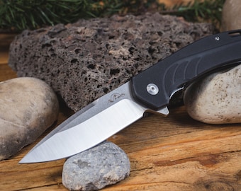 Coltello pieghevole D2 Steel Drop Point: manico G10 per il trasporto quotidiano