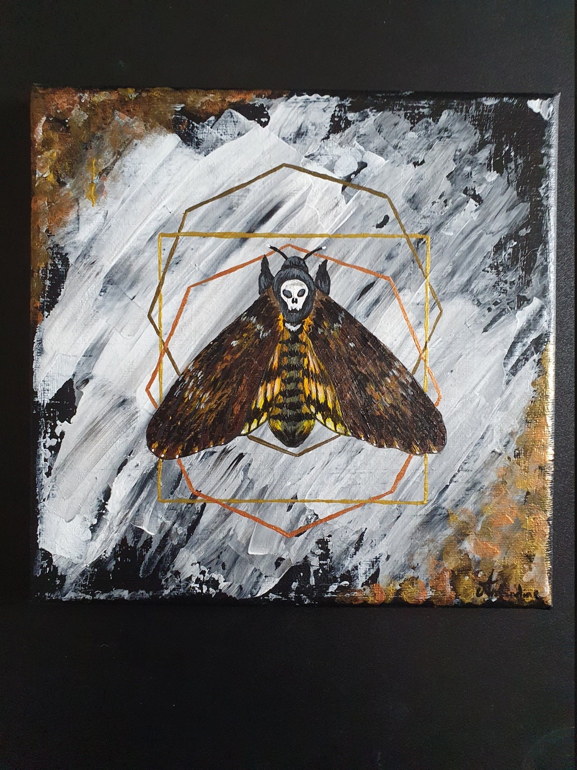 Toile Papillon Sphinx Tête de Mort