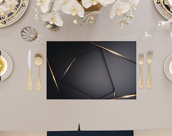 Gold Lace Effet Gaufré PVC rond circulaire napperon Coaster Set table Cup Mat
