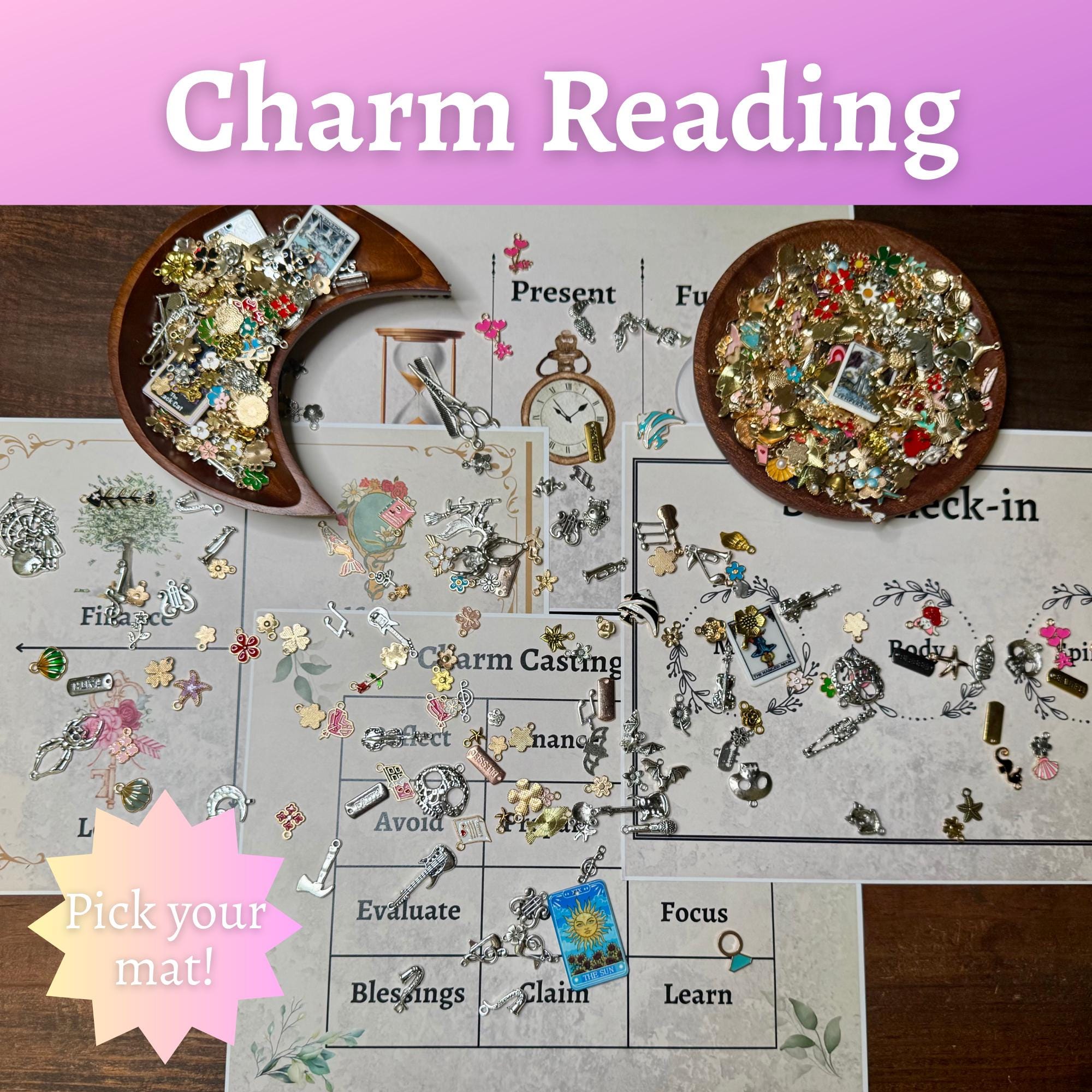 Charm Reading, Charm Casting, Charm Casting Mat, Charm Divination