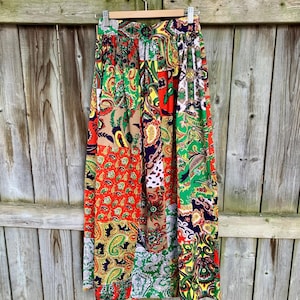 Vintage 70’s Maxi Patchwork Skirt Paisley Print size Small