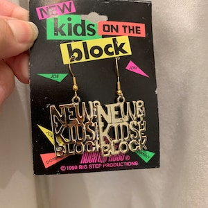 Vintage NKOTB Square Earrings New Kids On The Block 1990’s Jewelry