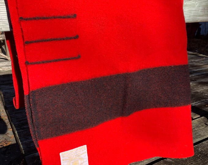 Vintage Red Hudsons Bay 6 Point Wool Blanket Etsy
