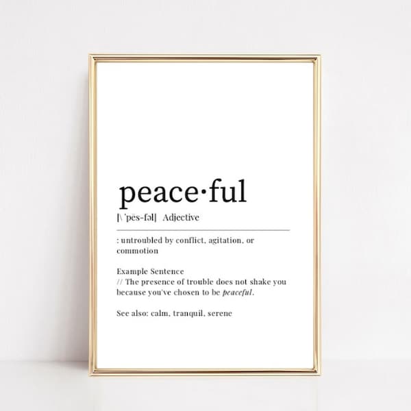 Peaceful Definition Word Art