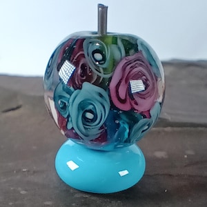 Rose garden lampwork focal bead  by Jolene Beads