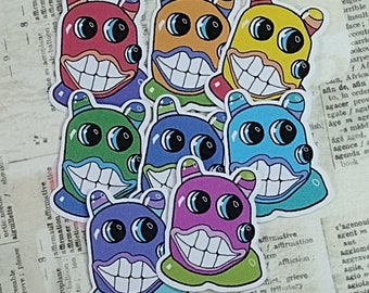 Three eyed monster stickers - rainbow collection - 8 stickers per pack - scrap booking - card making - journalling - papercraft - packaging