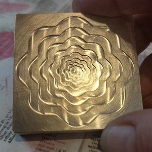 stepped flower brass texture cavity tool for lampwork bead making