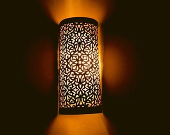 Luksusowa marokańska lampa ścienna, antyczna mosiężna lampa ścienna 100% ręcznie robione oświetlenie marokańskie marokańska lampa ścienna dekoracja orientalna lampa