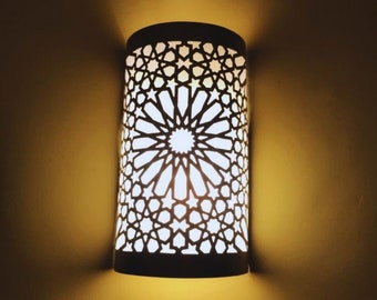 Luksusowa marokańska lampa ścienna, antyczna mosiężna lampa ścienna 100% ręcznie robione oświetlenie marokańskie marokańska lampa ścienna dekoracja orientalna lampa