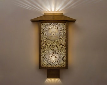 Handmade Brass Moroccan wall sconce, Brass designer lamp, Moroccan wall light design,Antique Brass Lights, home decoration oriental walllamp