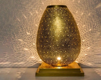 Handmade Brass Lamp Moroccan Table Lamp, Modern Small table lamp, Boho Decor Moroccan Decor,Desk Lamp, night light oriental brass Table lamp