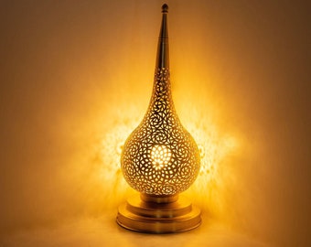 モロッコシルバーフロアランプ2個セット：ハンドメイド真鍮スタンド