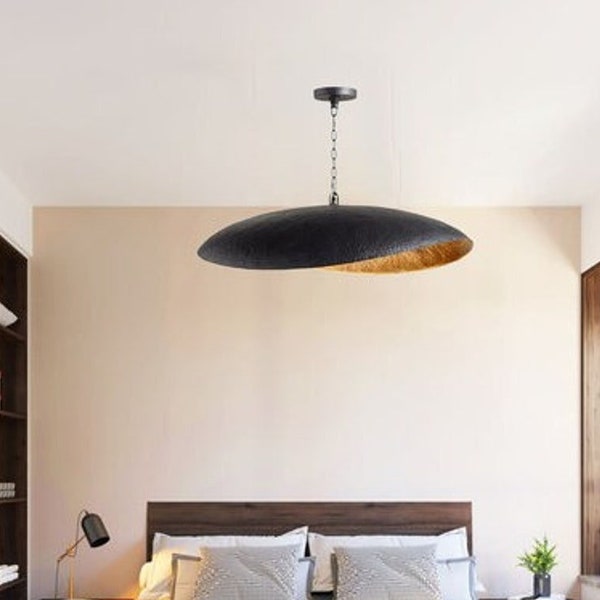 Black Ceiling Light,Pendant Lights for Living,Room kitchen and bedroom, Light Fixture Modern Leaf Shaped Shade Pendant Light,Hanging Lamp