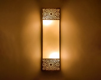 Marokańska lampa ścienna, Antyczna mosiężna lampa ścienna, 100% ręcznie robiony marokański kinkiet, Marokański kinkiet, Orientalna dekoracja kinkietu
