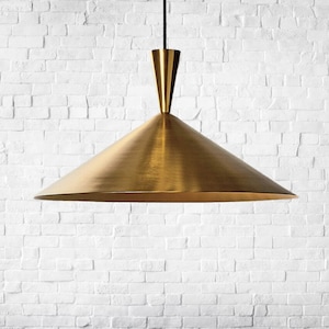 Handmade Brass Pendant Light, hammered hanging light fixture, Modern ceiling pendant lamp, Polished solid brass shade Pendant light