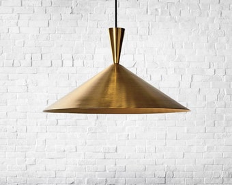 Luz colgante de latón hecha a mano, lámpara colgante martillada, lámpara colgante de techo moderna, luz colgante de pantalla de latón macizo pulido