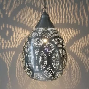 Handmade Moroccan Pendant Light, Exquisite Brass Hanging Lamp, Gold Brass Lampshade, Ideal for New Home Decor Lighting and Ceiling Light