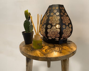 Moroccan Brass Table Lamp, Handmade Custom Table Light, Contemporary Brass Lamp, Moroccan Traditional Solid Brass Light, Moroccan Home Decor