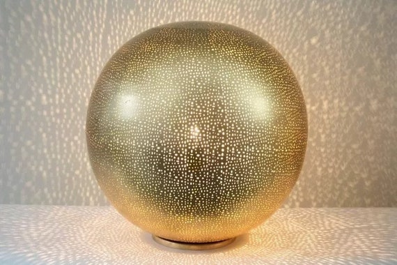 Moroccan Table Lamp, Handmade Brass Lamp Modern Small table lamp, Boho Decor Moroccan Decor,Desk Lamp, night light oriental brass Table lamp