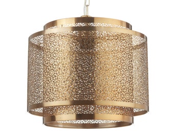 Handcrafted Moroccan Hermine Hanging Pendant Lamp, A Timeless Artisanal Lighting Piece with a Brass Finish and Moroccan Charm, Pendant light