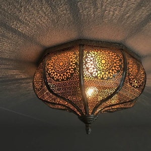 Handmade Flush Ceiling Light, Big Flush Ceiling Light Cover, Flush Mount Farmhouse Chandelier Vintage, Antique Ceiling Light Fixture