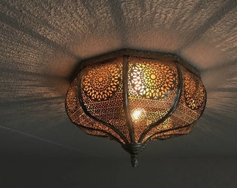 Handmade Flush Ceiling Light, Big Flush Ceiling Light Cover, Flush Mount Farmhouse Chandelier Vintage, Antique Ceiling Light Fixture