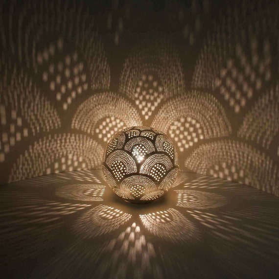 Handmade Brass Lamp Moroccan Table Lamp, Modern Small table lamp, Boho Decor Moroccan Decor,Desk Lamp, night light oriental brass Table lamp