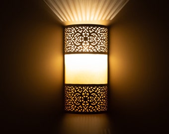 Luksusowa marokańska lampa ścienna, antyczna mosiężna lampa ścienna 100% ręcznie robione oświetlenie marokańskie marokańska lampa ścienna dekoracja orientalna lampa
