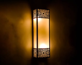 Marokańska lampa ścienna, Antyczna mosiężna lampa ścienna, 100% ręcznie robiony marokański kinkiet, Marokański kinkiet, Orientalna dekoracja kinkietu