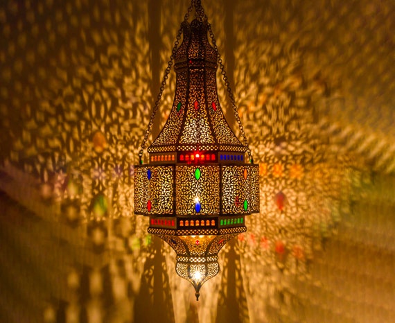 Handmade Artisanal Large Moroccan Brass Pendant Light, A Unique and Elegant Morocco Lighting Chandelier for Your Home Decor, Ceiligne light
