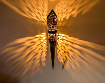 2er Set Marokkanische Messing Wandleuchten - Handgefertigte Messing Wandleuchten - Elegante Orientalische Wandleuchte - Traditionelle Marokkanische Beleuchtung Dekor