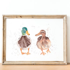 Watercolour Duck Print, Duck Painting, Duck Gifts, Duck Wall Art, Country Prints, Duck Poster, Mallard Duck, Country Art, Farmhouse Decor