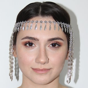 Vintage-Inspired Boho Silver Hair Chain Headpiece for Women - Ottoman Style Festival Accessory