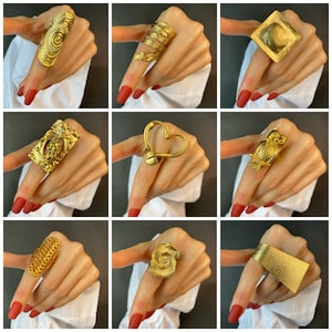 Gold Statement Rings Adjustable Rings Boho Style Gold Ring Long Ring Geometric Ring For women