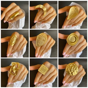 Gold Statement Rings Adjustable Rings Boho Style Gold Ring Long Ring Geometric Ring For women