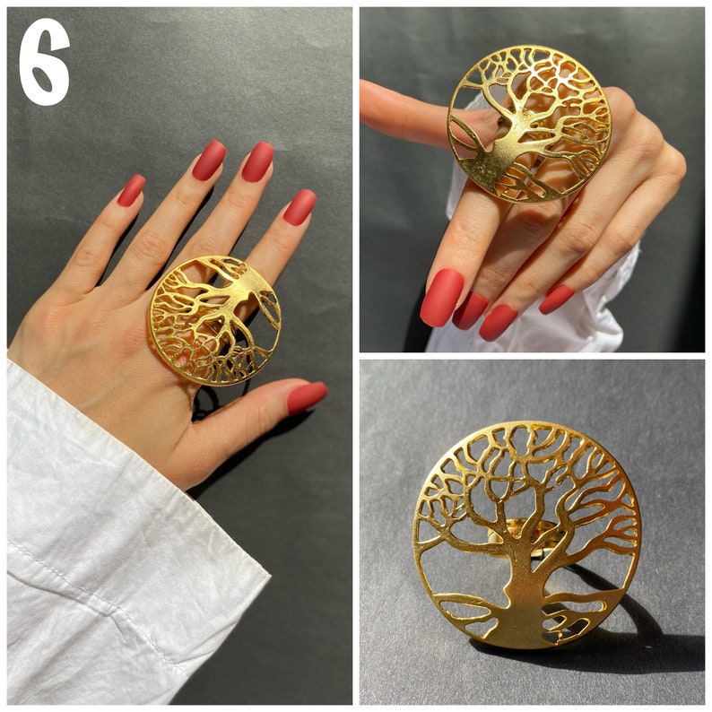 Gold Statement Rings Oversize Rings Adjustable Large Rings Etsy