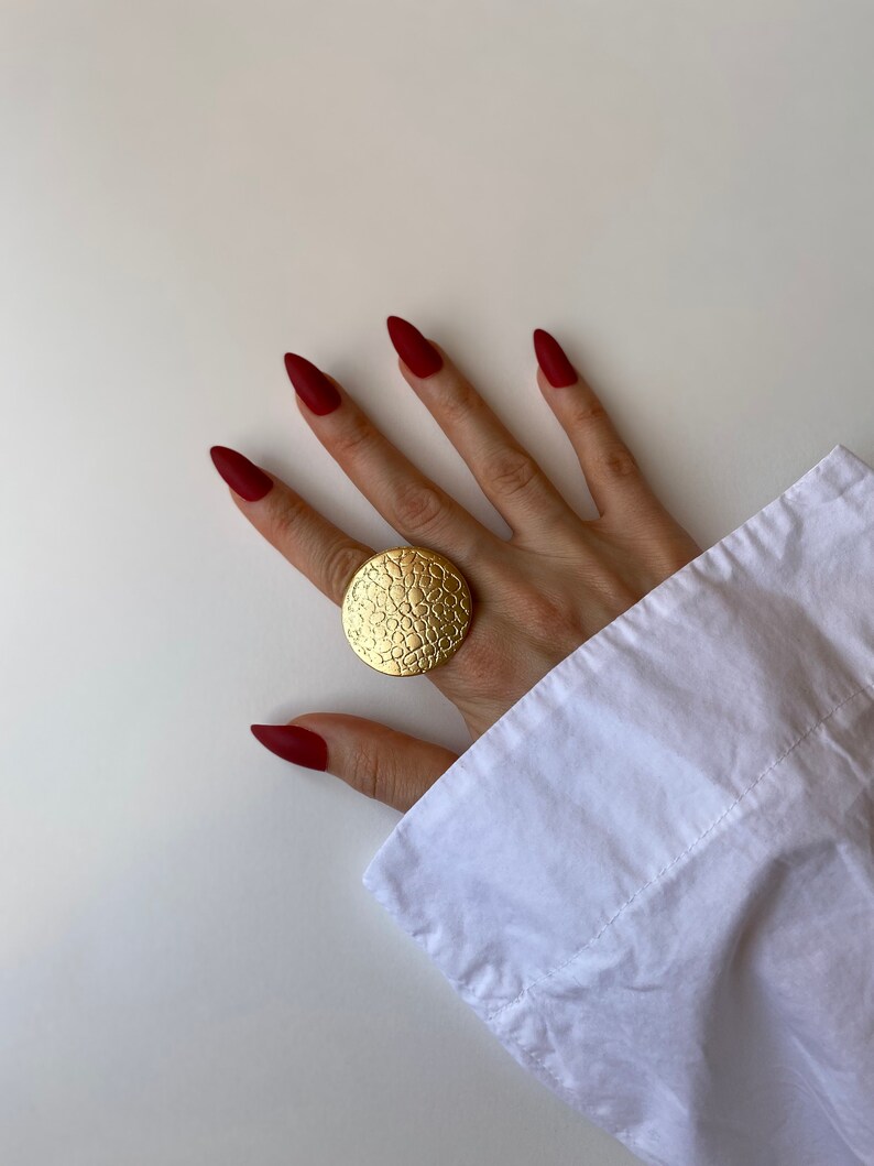 Gold Statement Rings Adjustable Rings Boho Style Gold Ring Etsy