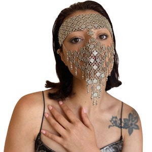 Antique Silver Face Chain: Handmade Arabic Style Jewelry