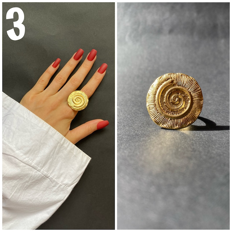 Gold Statement Rings Adjustable Rings Boho Style Gold Ring Etsy